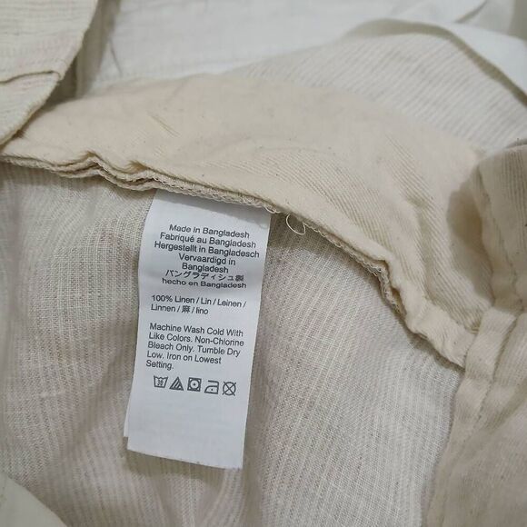 J crew mens 38 waist Bermuda shorts tan oatmeal 100% linen beach boho - Picture 7 of 8